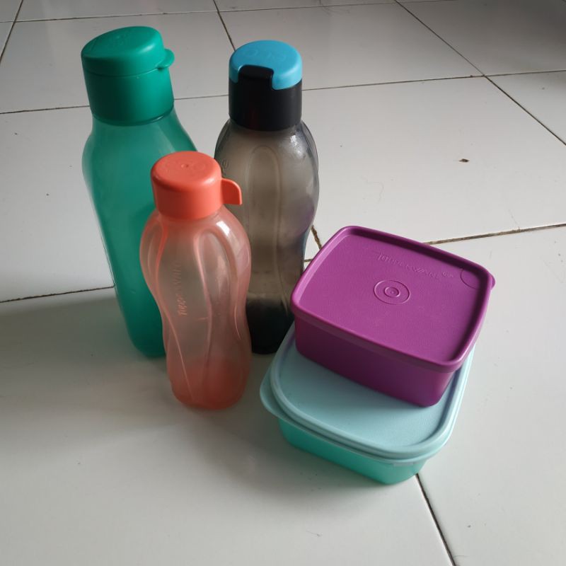 Preloved Tupperware, eco bottle, tempat makan