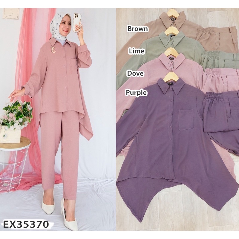 Extu Reynata set celana, setcel cringkle,setelan celana extu,setcel extu