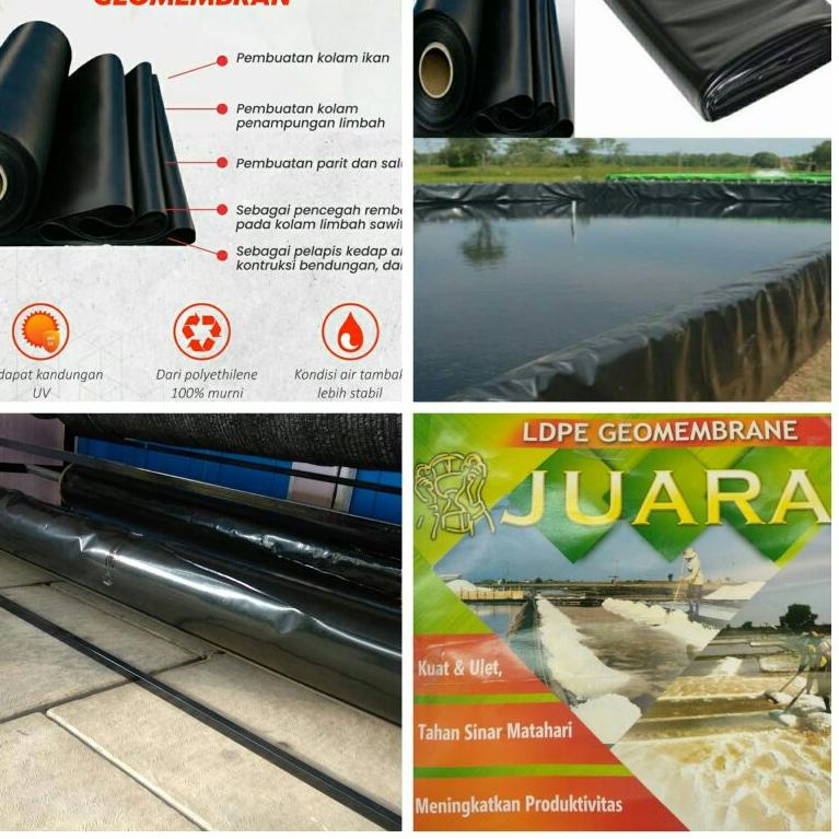 (K6D5) Terpal Kolam Plastik Geomembran Tebal Meteran Terpal Plastik kolam ikan meteran //Readi@lagi