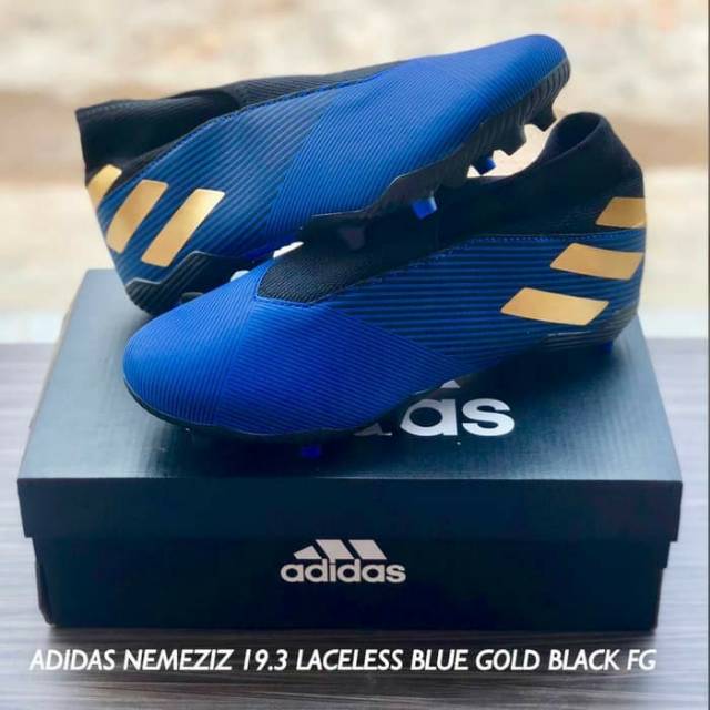 Adidas Nemeziz 19.3 Laceless Blue Gold Black FG