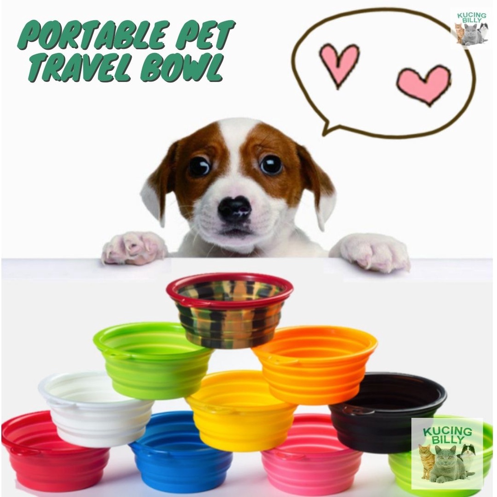 Portable pet travel bowl mangkuk lipat hewan