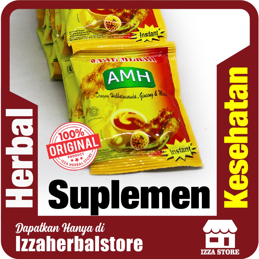 JAHE MERAH AMH Suplemen Kesehatan Herbal Obat Kolesterol Obat Asam Urat Bubuk Minuman ASLI