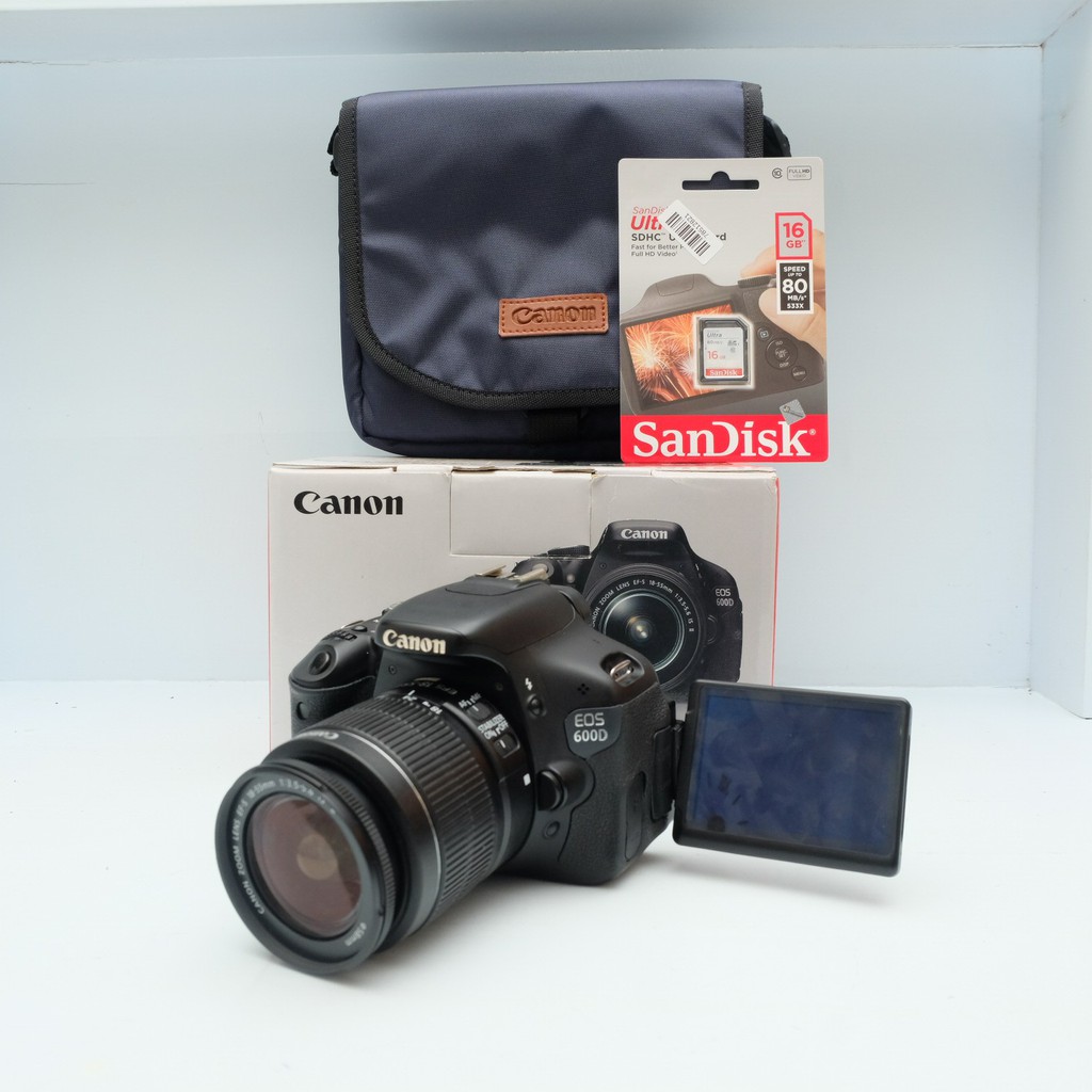 KAMERA DSLR CANON EOS 600D KIT SECOND SC 12 RB TERLARIS