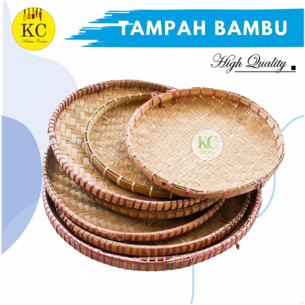 tampah tumpeng nyiru bulat tatakan masakan wadah sajian Tampah Bambu Nyiru Bambu Tambir Bambu Nampan