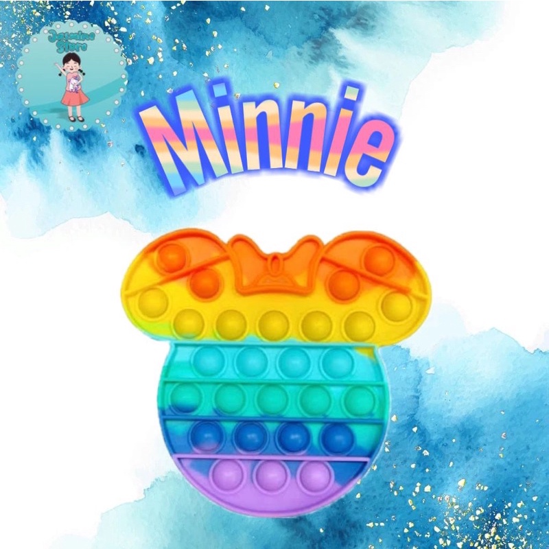 Ready Pop It Rainbow Murah/Fidget Pop It Rainbow Free Kelereng/Free Bonus-Minnie