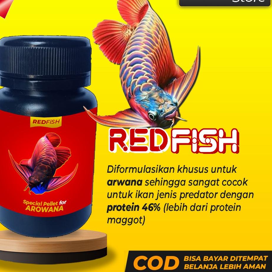 [RP1169] Pelet Ikan Arwana REDFISH Makanan Pakan Ikan Arwana Super Red Golden Red Silver Red Jardini