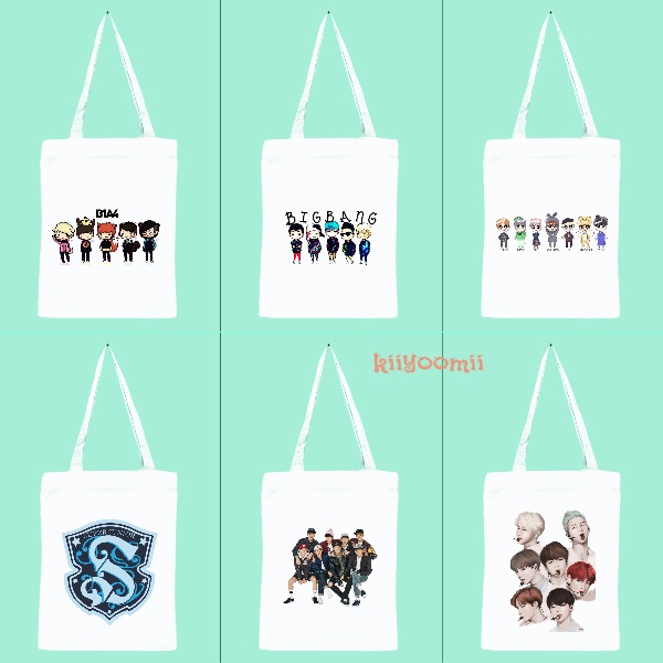 PART 4 KPOP New totebag aesthetic printing (resleting) drill premium (400) || kiiyoomii ||