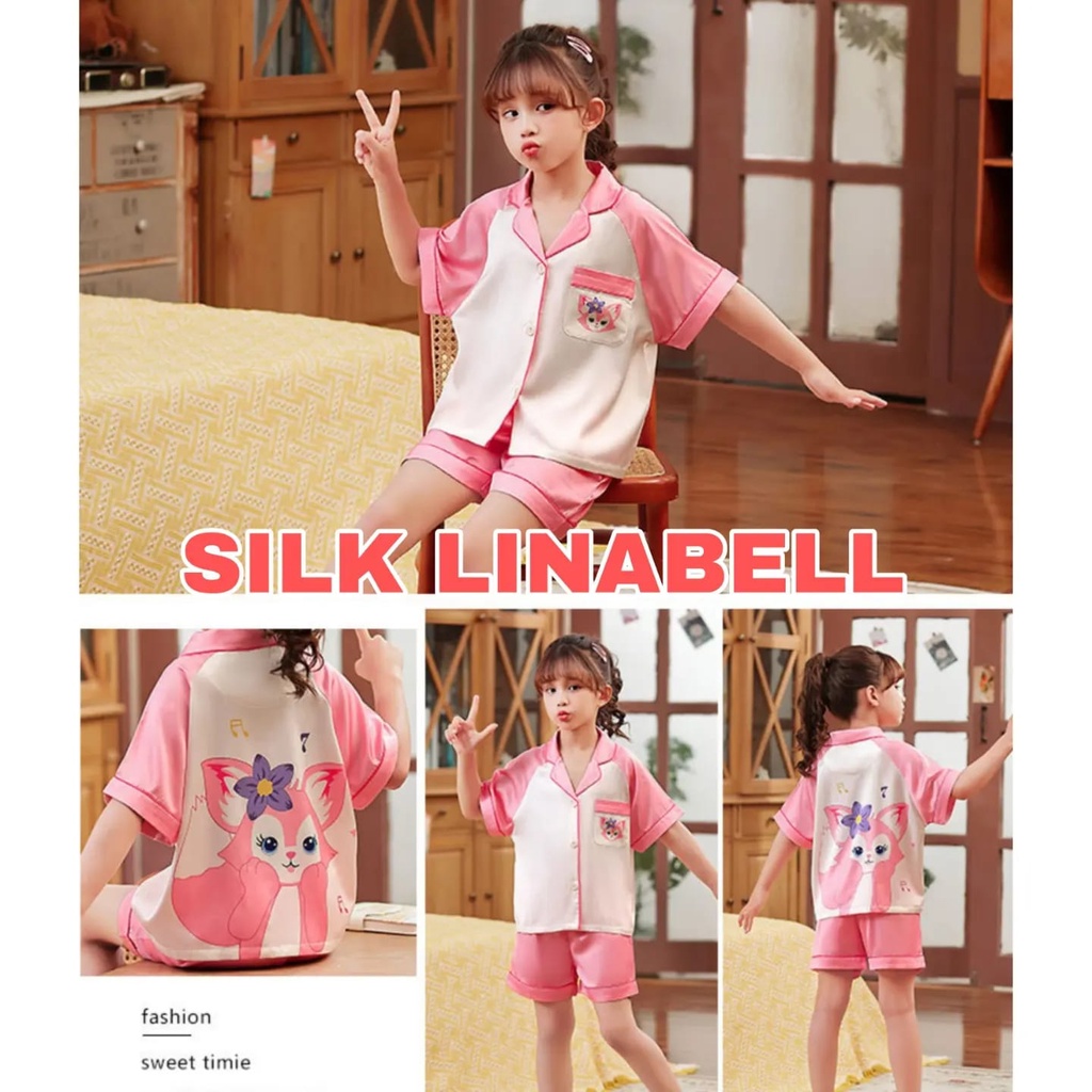 PIYAMA SILK BAJU TIDUR SANTAI ANAK CEWEK COWOK MOTIF FASHION KOREA IMPOR NYAMAN ADEM