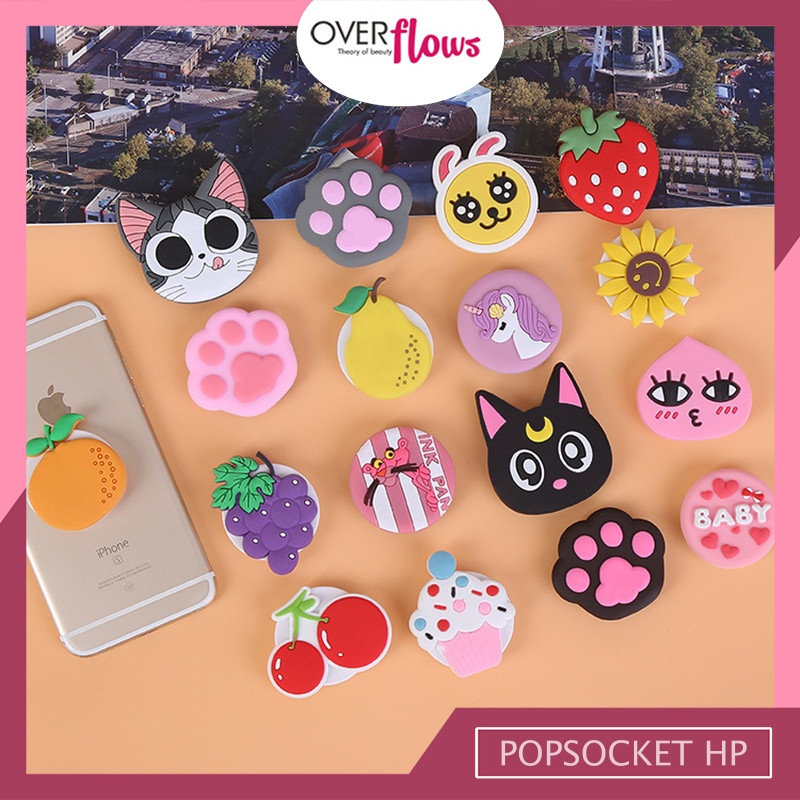 OVERFLOWS.ID ~| PART 1 |~ Popsocket Karakter Griptok HP 3D Murah Ekonomis Pop Socket Lucu Import