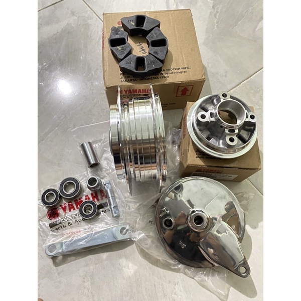 tromol rx king bubut cnc tromol belakang RX-King set bubut cnc pnp Honda cb Gl MP set tanpa kampas