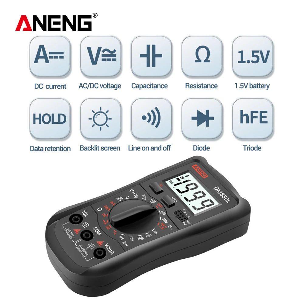 POPULAR Populer Digital Smart Multimeter Presisi Tinggi 1999hitungan Tester Transistor Jarak Otomatis