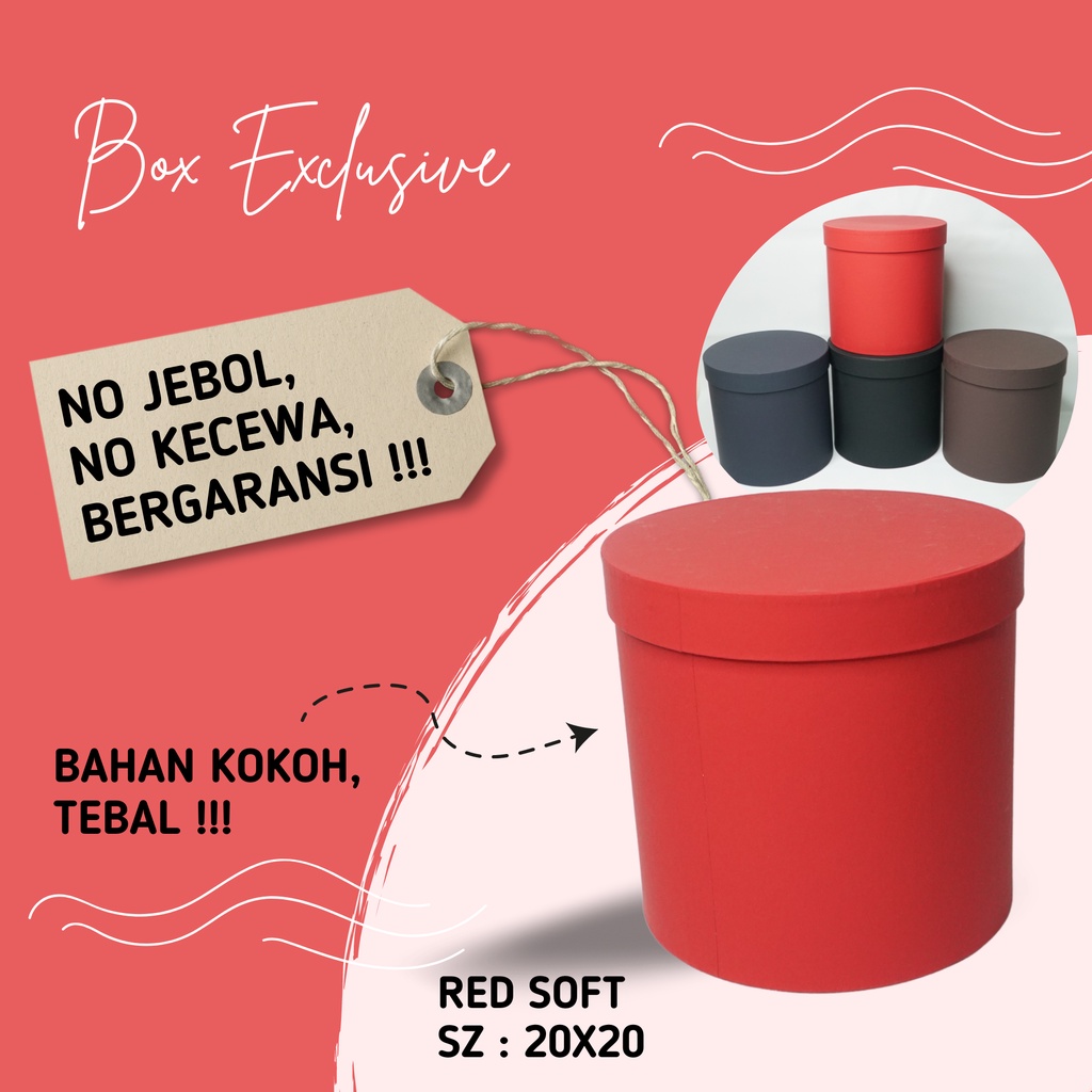 

BLOOM BOX BULAT / GIFT BOX FLOWER / ROUND BOX PREMIUM / BOX BUCKET BALON 20X20 WGCB3B