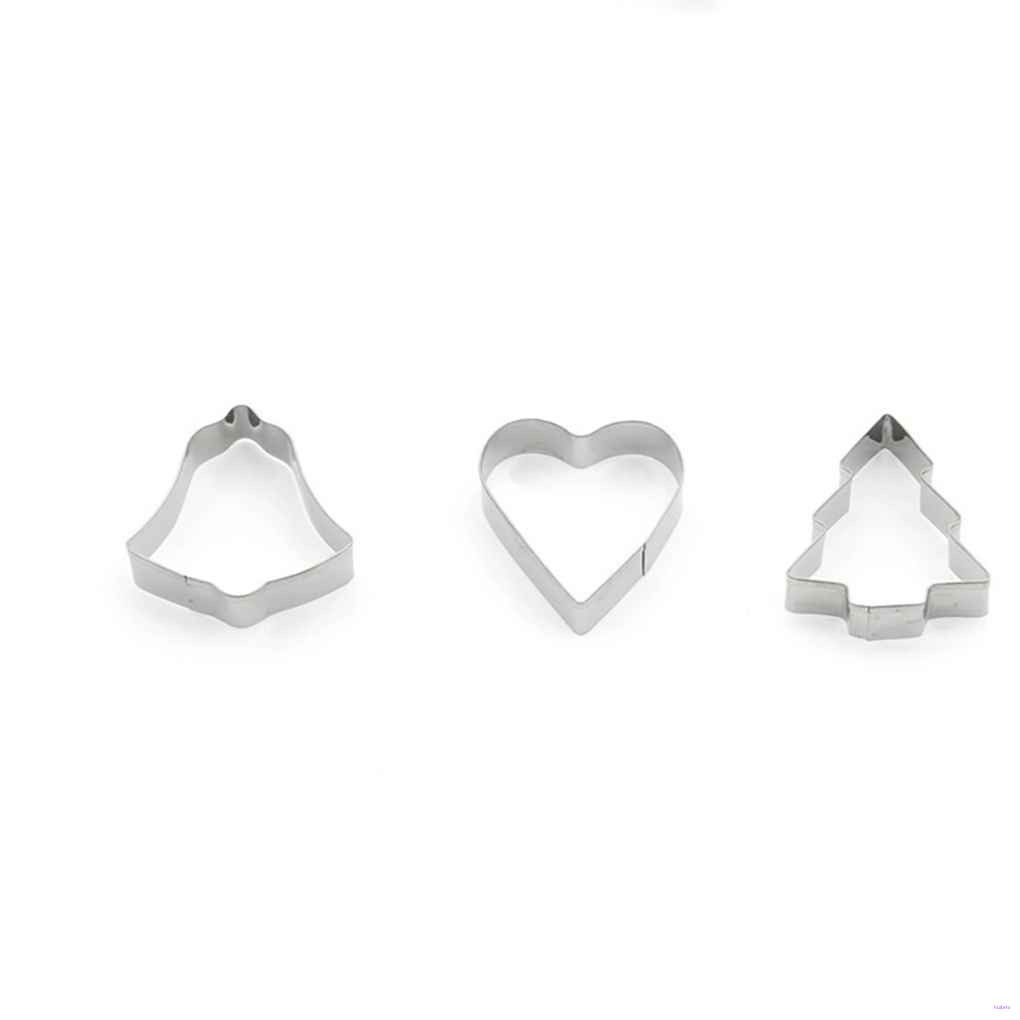 10pcs/set Cetakan Bahan Stainless Steel Bentuk Pohon Natal Bintang Snowflake Lonceng Untuk Kue Biskuit