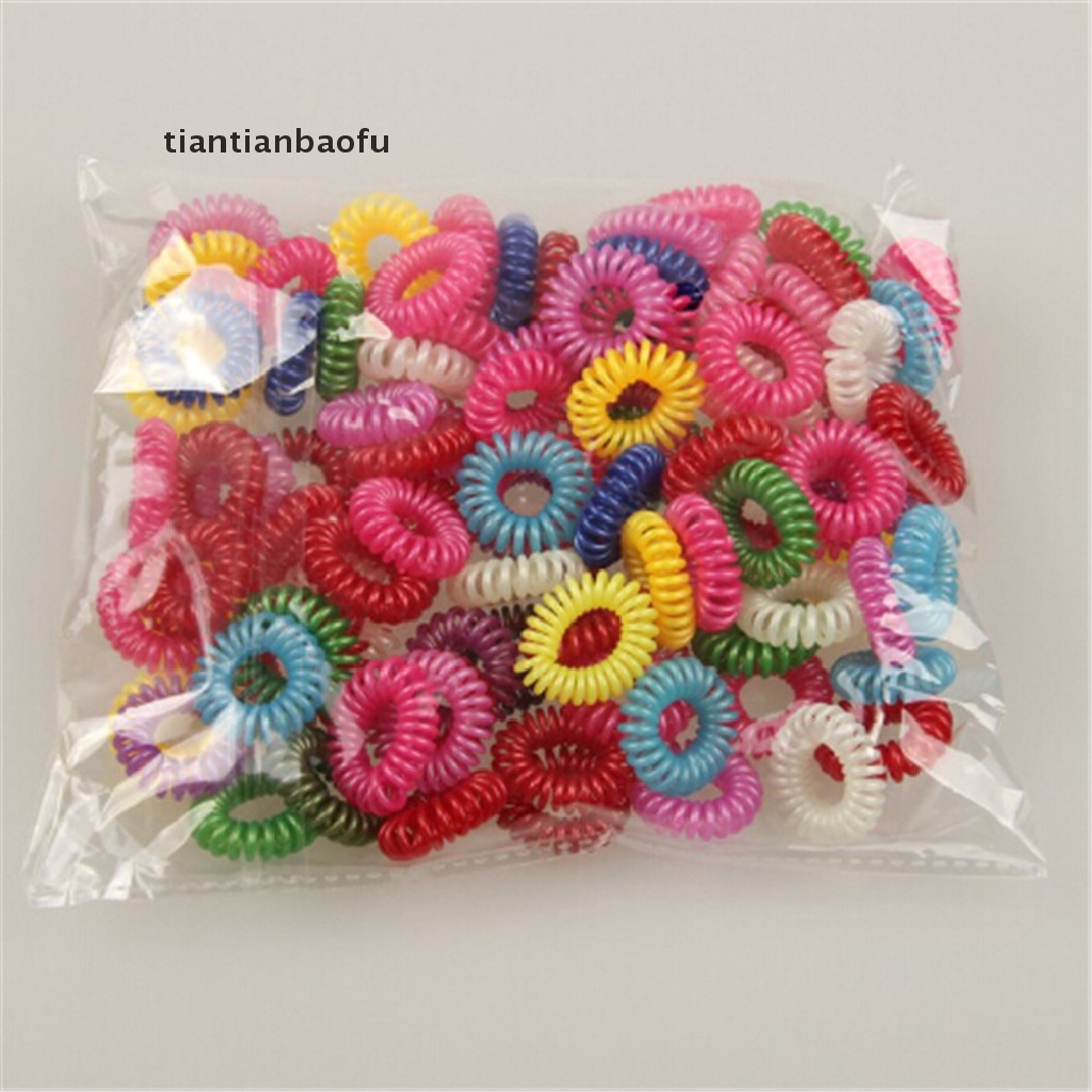 [tiantianbaofu] 10 Pcs Plastic Hair Ties Spiral Hair Ties No Crease Coil Hair Tie Ponytail Boutique