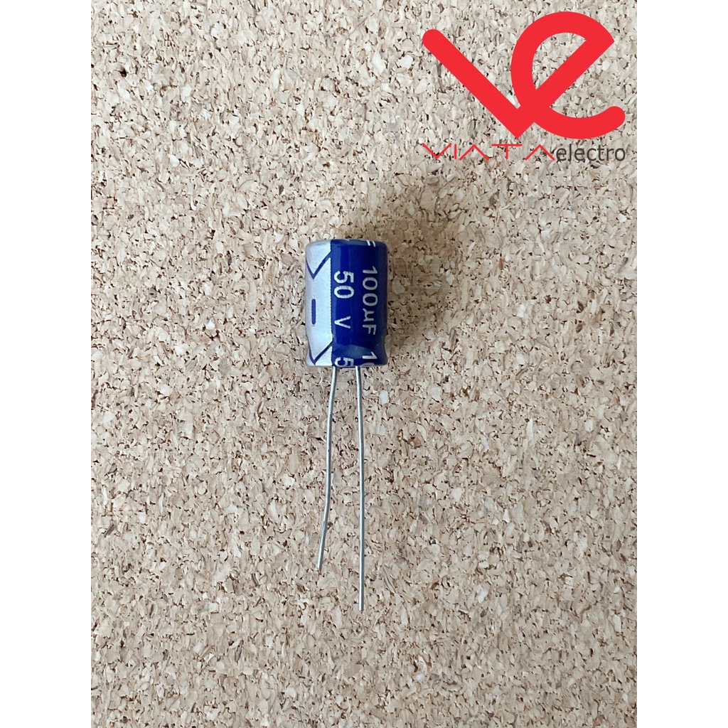 KAPASITOR ELCO 100UF 50V (1 BUAH) KAPASITOR CAPACITOR ELKO KAPASITOR 100 UF 50 V