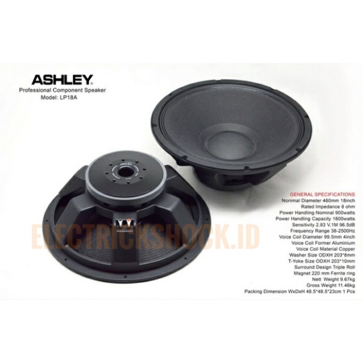 Komponen Woofer Ashley LP 18a 18 inch ORIGINAL