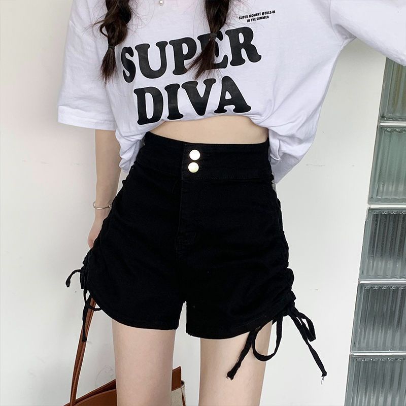 celana pendek wanita celana korean style stretch jeans highwaist short pants hotpants cewek fashion kekinian ootd seksi