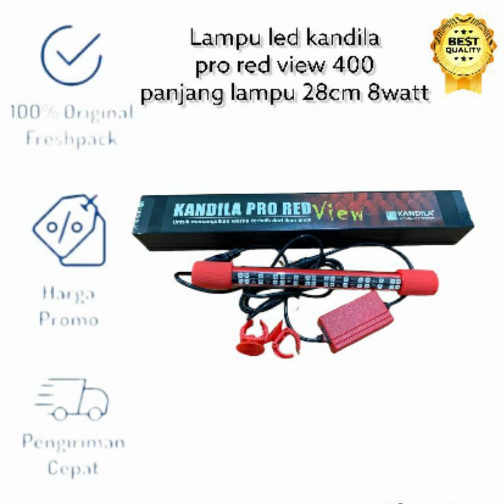 KANDILA PRO RED VIEW 400 40CM 8W LAMPU CELUP AQUARIUM TANNING T8 KANDILA