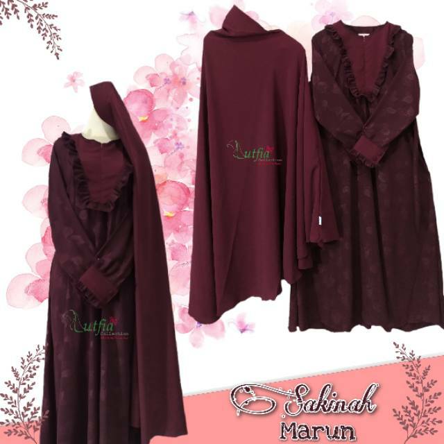 Set Gamis wolfis emboss syari