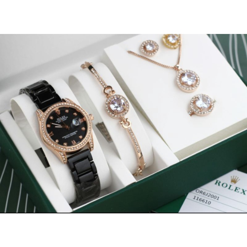 jam tangan wanita set rolex premium trendy