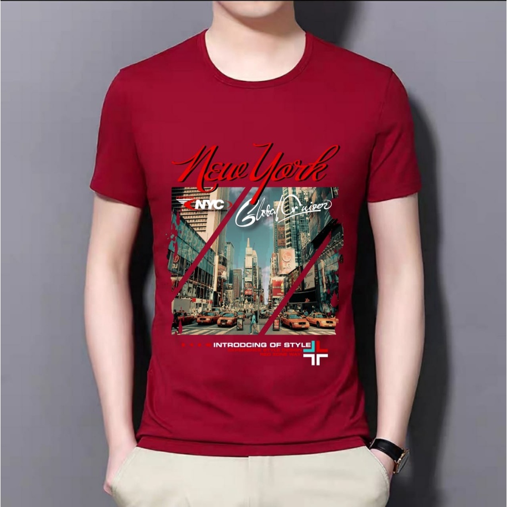 MUKZHOP / COD / Kaos OBLONG NEWYORK / kaos cowok / kaos santai / baju keren