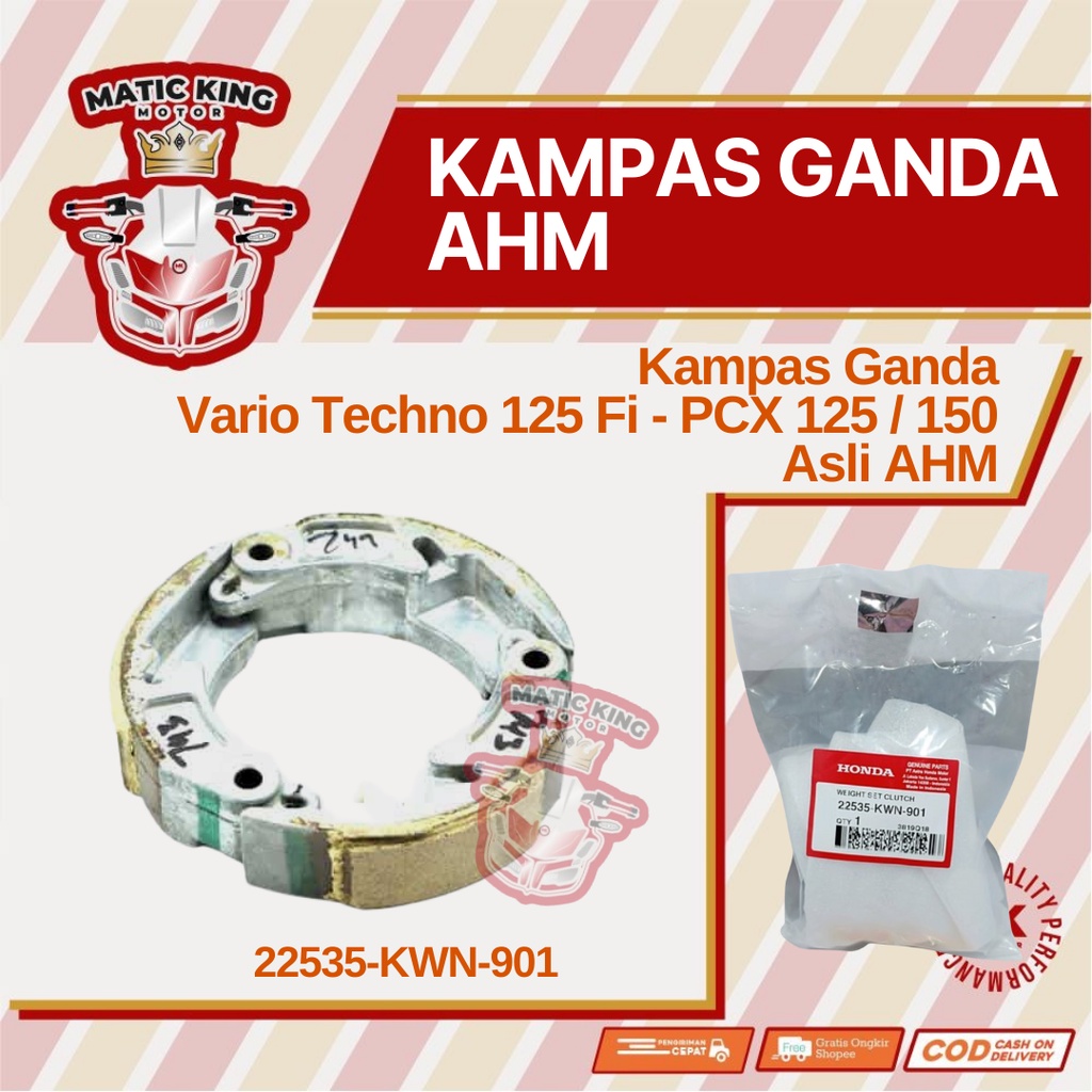 Kampas ganda kopling Vario Techno FI ESP PCX 125 150 160 asli AHM 22535-KWN-901