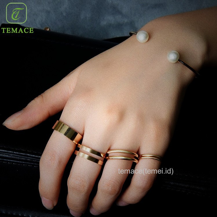 Cincin titanium Set Berlian Imitasi Elegan Korea Wanita 11pc