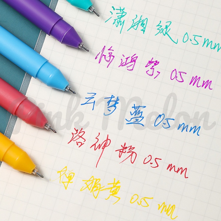 

Gel Ink Pen Pulpen Gel Warna Perlengkapan Alat Tulis 0.5mm 5pcs/box
