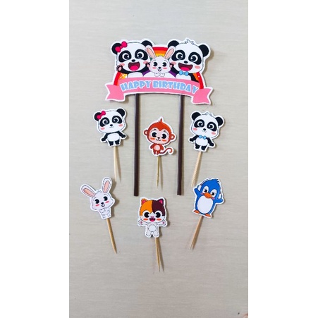 TOPPER KUE BABY BUS PANDA/ CAKE TOPPER BABY BUS PANDA / TOPPER BABY BUS PANDA / TOPPER HAPPY BIRTHDA
