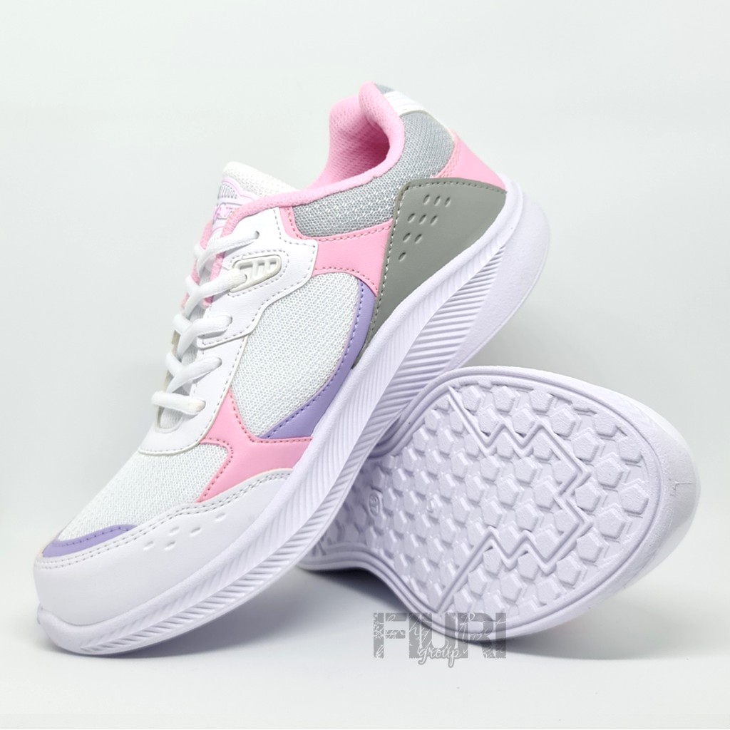 FIURI - Pro ATT Original - XP 09 Putih L.Pink 37-40 - Sepatu Kets Wanita - Sepatu Sneakers Wanita - Sepatu Olahraga Sport Wanita - Sepatu Casual - Sepatu Jogging Lari Fitness Gym Senam Wanita - Sepatu Cewek - Sepatu Sekolah Bertali SD SMP SMA