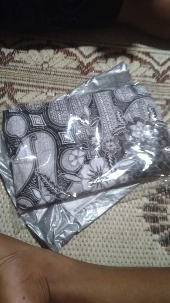 Maura Gamis Batik Motif Parang Abu - Terviral Di Shopee Sania Ruffle Ori Ndoro Jowi Dnt