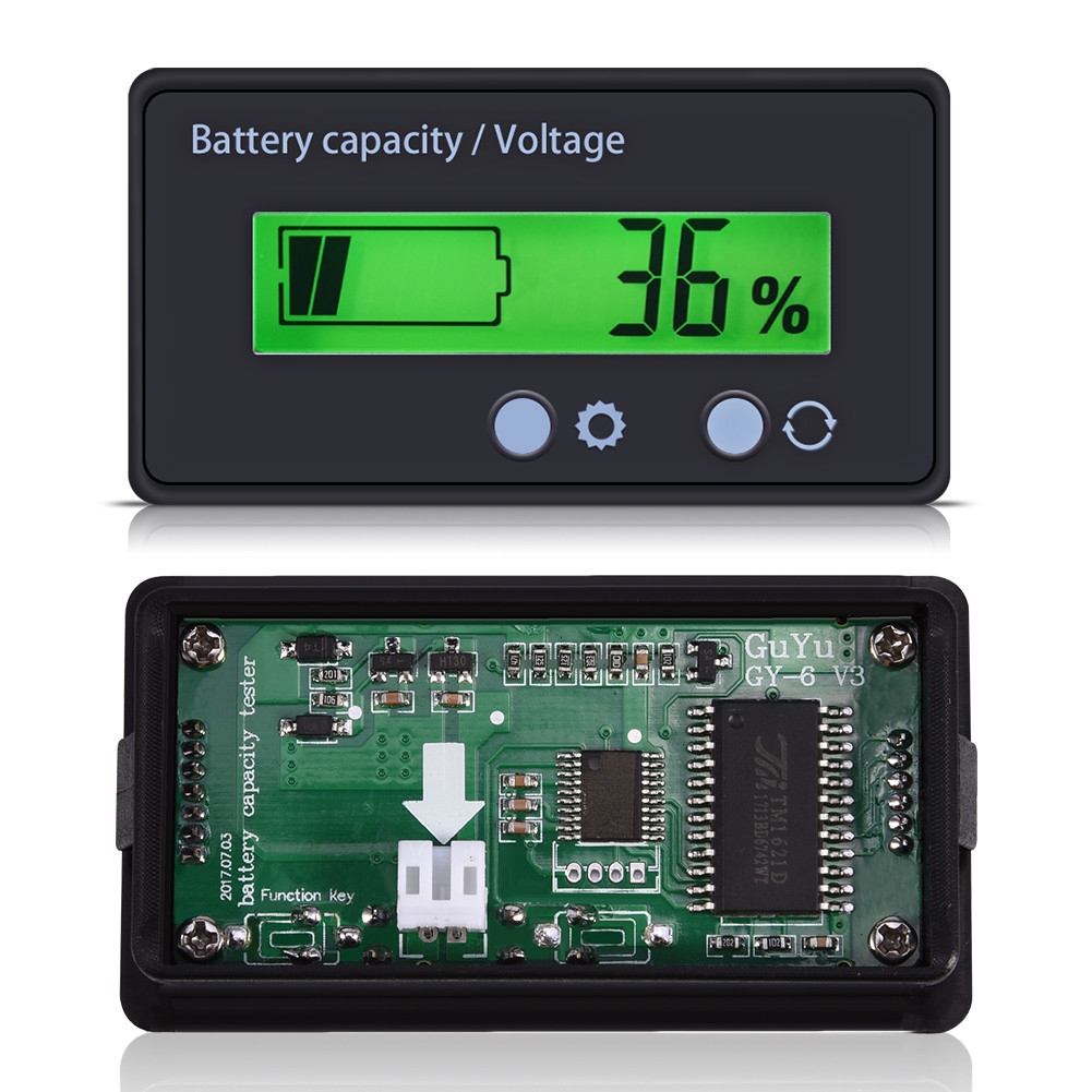 LCD Display Backlit Universal Battery Capacity Voltage Meter Tester