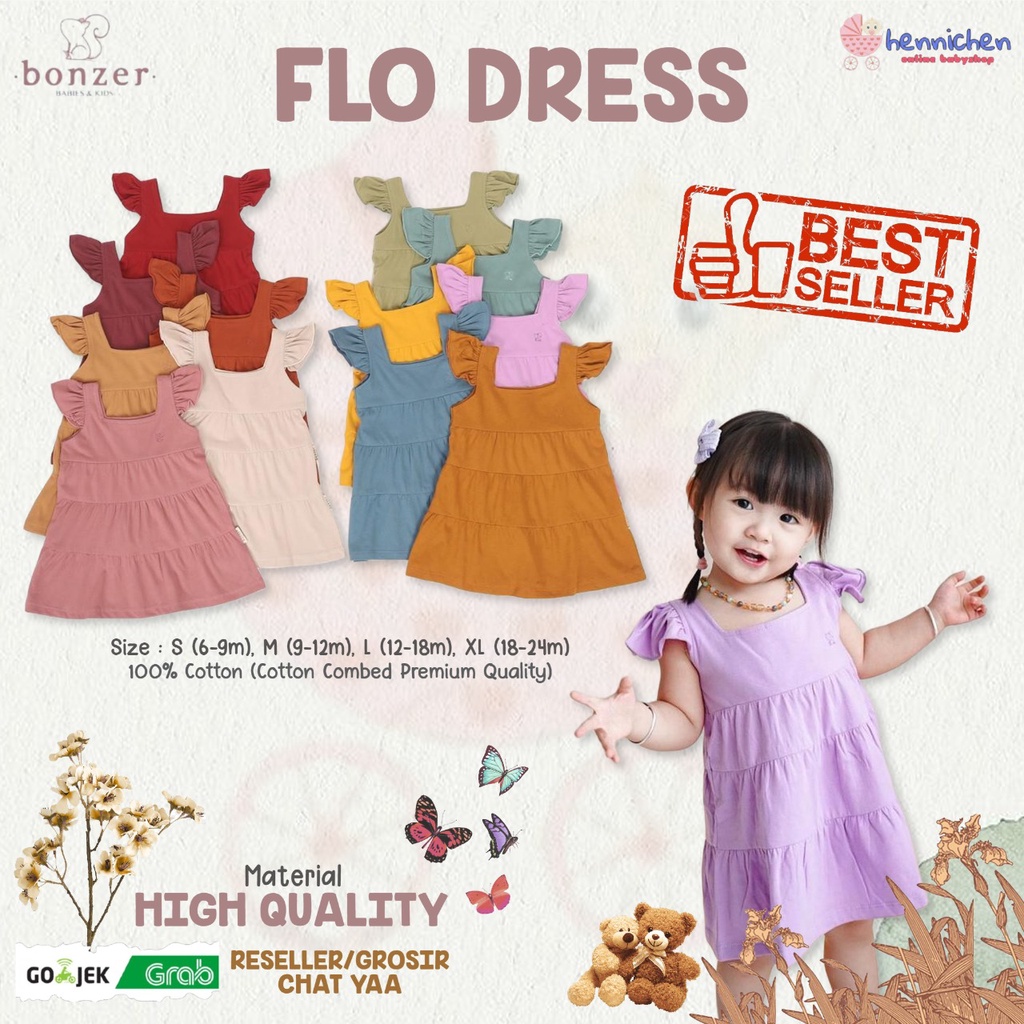 PROMO 7.7 PROMO BAJU LEBARAN MURAH BONZER FLO DRESS - DRESS BAYI DRESS ANAK FASHION ANAK PEREMPUAN PART 2