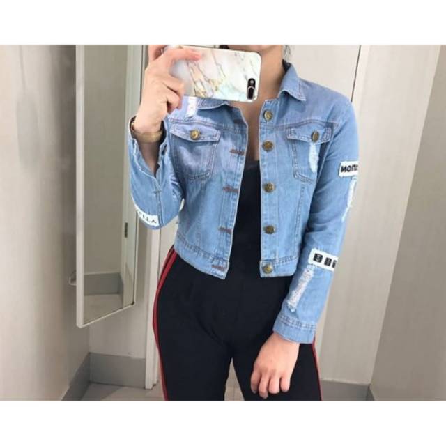 Victoria STATION LIST OFF WHITE JAKET JEANS-2