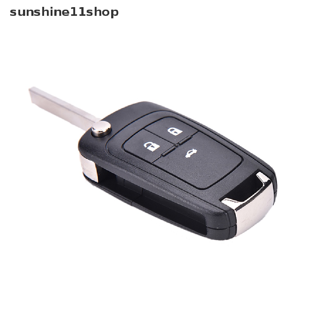 Sho Rumah / Casing Kunci Remote Lipat 3 Tombol Plastik Warna Hitam Untuk Chevrolet Cruze N