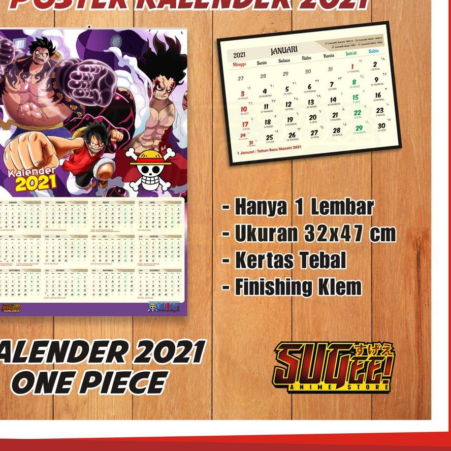 

SALE Poster Kalender 1 Lembar One Piece