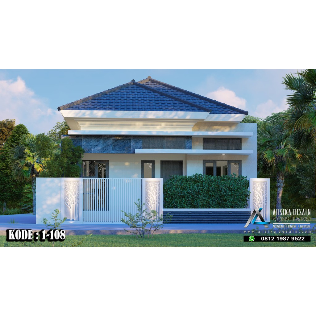 Desain Rumah Uk 9x16 M Kode 1 108 Arsika Desain Shopee Indonesia