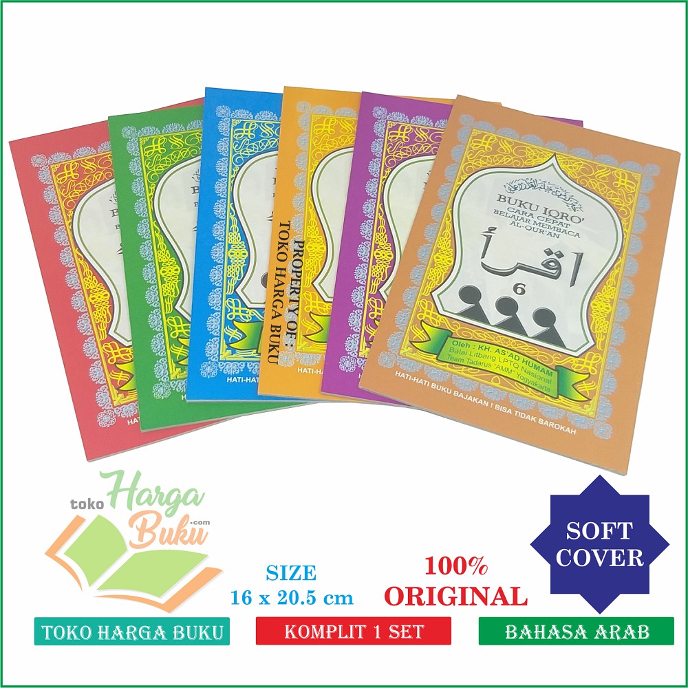 Paket 6 Buku Iqro' BESAR PISAH Komplit 6 Jilid 1 2 3 4 5 6 BUKU IQRA PERJILID