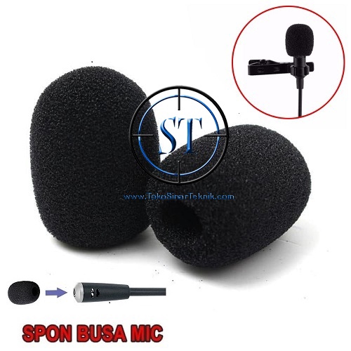 Busa Mic Foam Clip Klip on Headset Microphone Windscreen Condenser 2cm Spon Spinge MIc Headphone Mini Busa Tebal