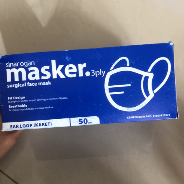 Sinar ogan 3 ply 50 pcs surgical face mask