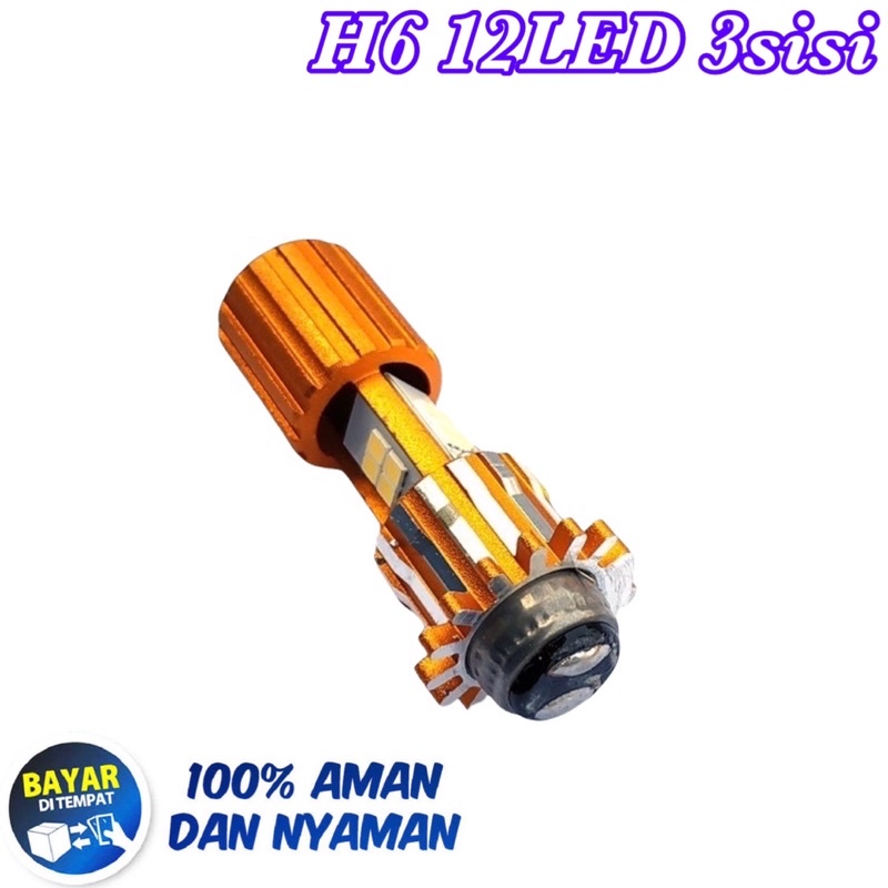 COD Lampu depan motor h6 ac dc 12mata 3sisi matic bebek h6 waterproof super terang dan berkualitas