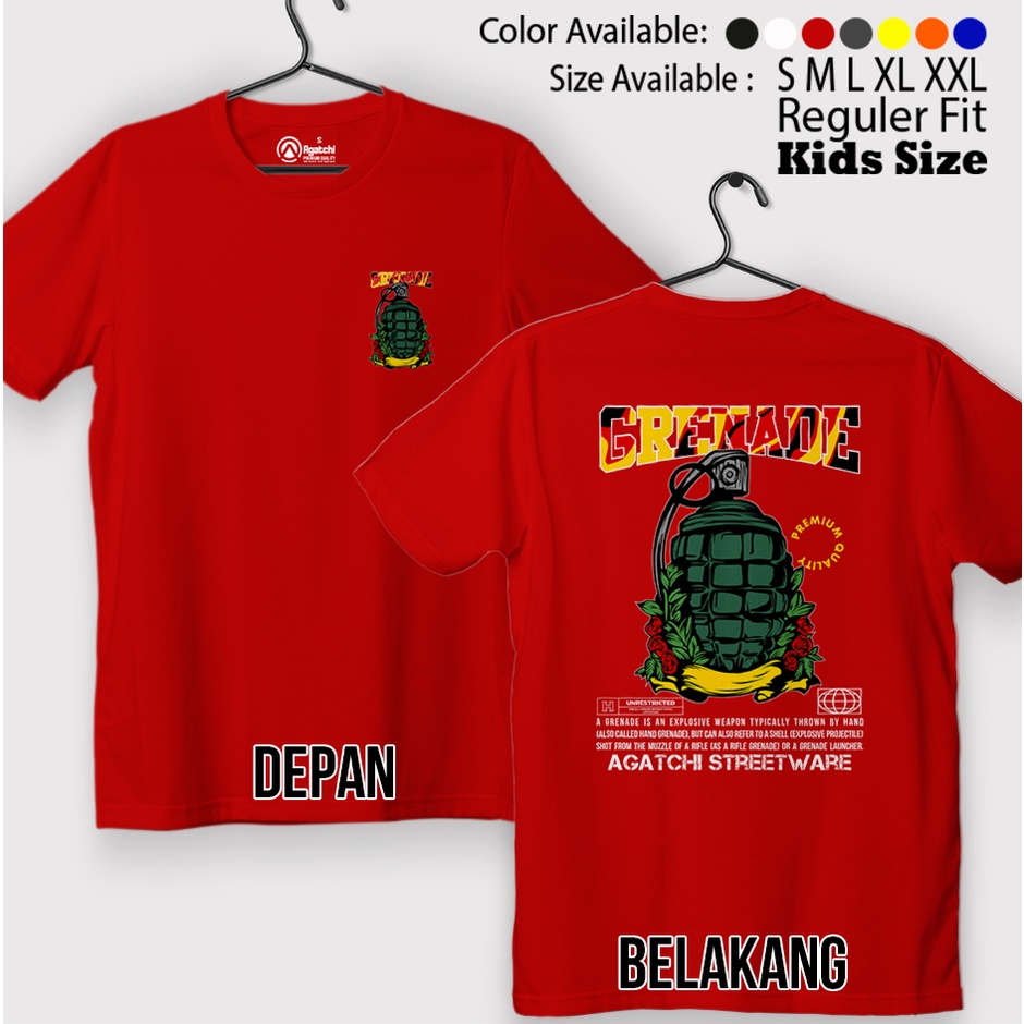 Baju Kaos Atasan Anak Laki-Laki Streetware Agatchi Grenade