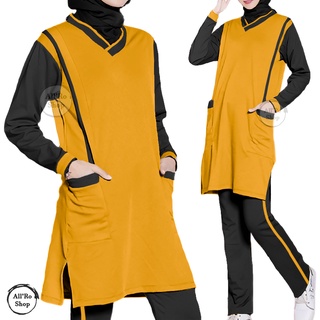Baju Setelan Pakaian Tunik Wanita Muslim Olahraga Senam Panjang JUMBO Muslimah Zumba Arab XL XXL 3XL ARS 175