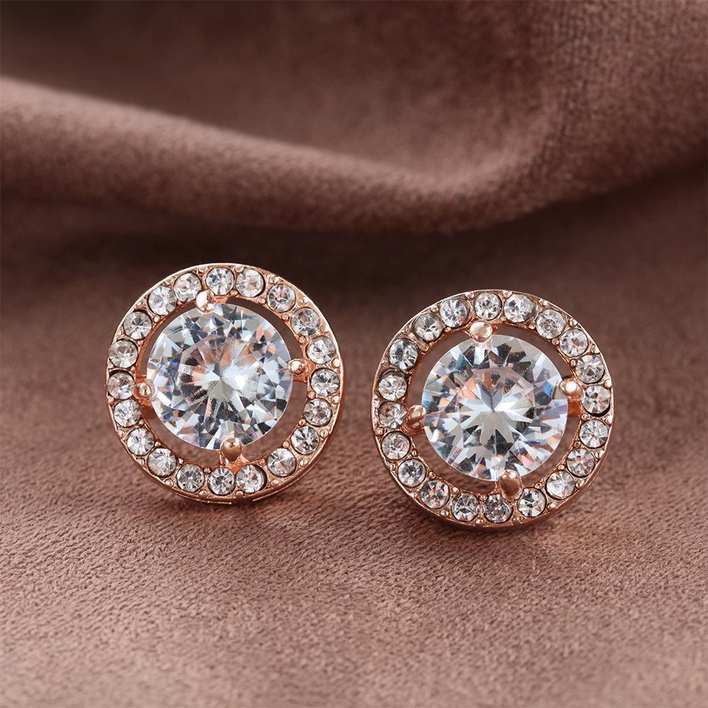 Suyo Anting Baru Pernikahan Pertunangan Hadiah Perhiasan Zirkon Mengkilap Berlian Putih