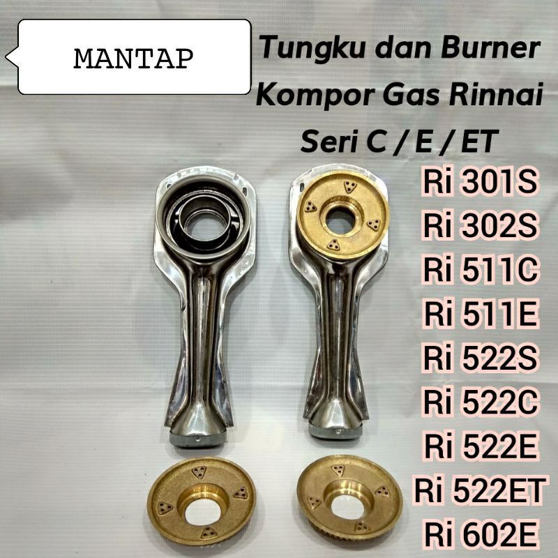 Tungku Burner Kompor RINAI STANLES LUBANG BESAR PANJANG DAN PENDEK