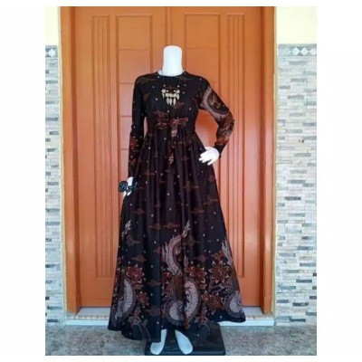 Gamis Batik (cod) Manggar Gamis Batik Pesta Model Terbaru