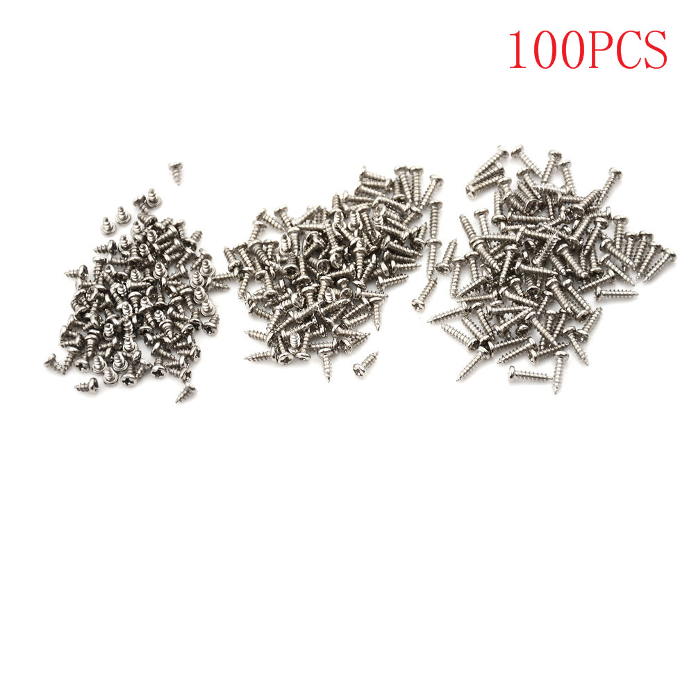 100pcs M2 Sekrup Kepala Bulat Silang Self Tapping