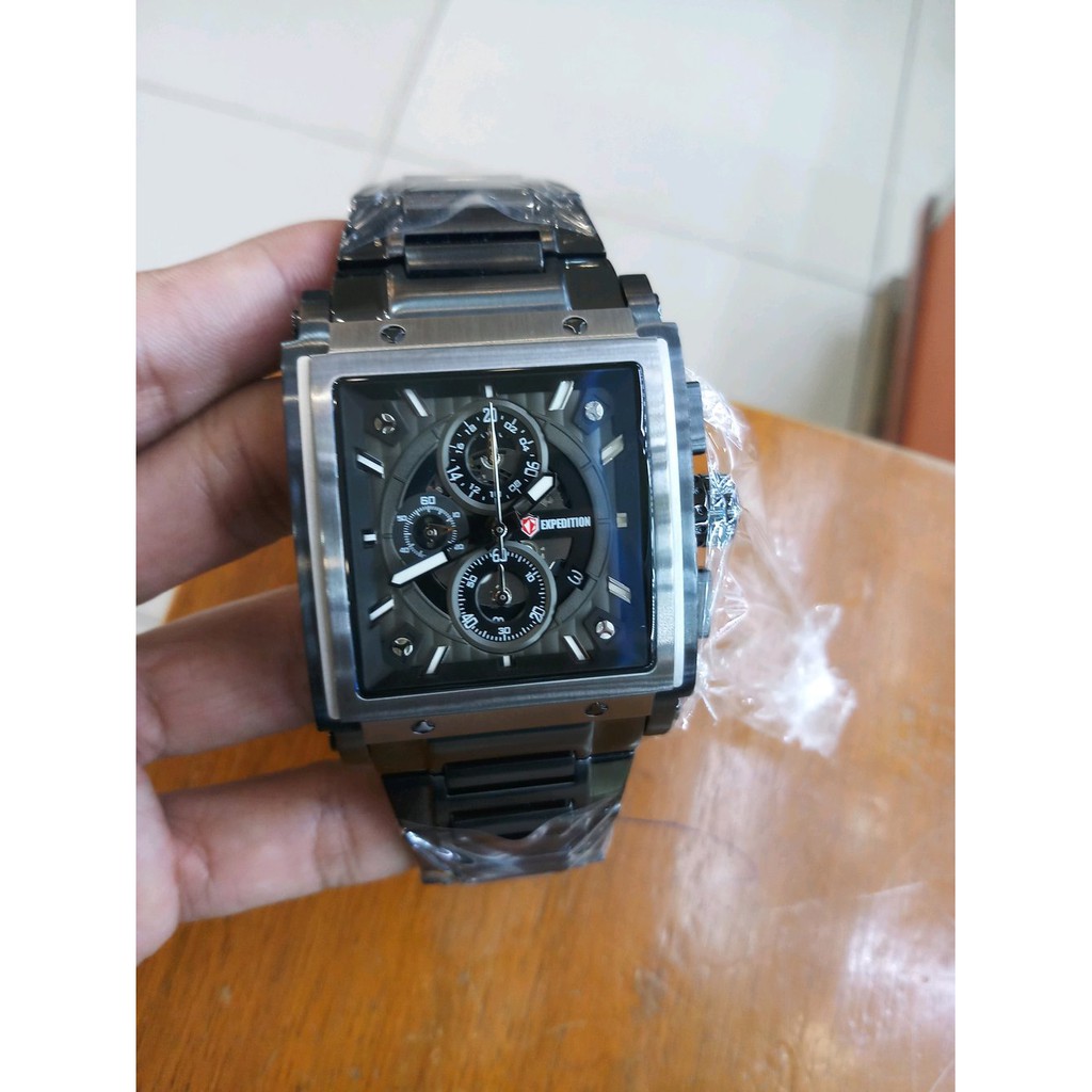Promo JAM TANGAN EXPEDITION ORIGINAL BLAK RED SEGI KOTAK JAM TANGAN PRIA Limited