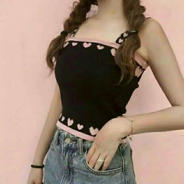 SC2003 LOVIA TOP Atasan Rajut Import Tank Top Baju Import Bangkok BKK