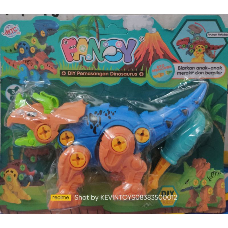 MC 459-A DIY PEMASANGAN DINOSAURUS FANCY / MAINAN ROBOT DINOSAURUS BISA DI BONGKAR PASANG